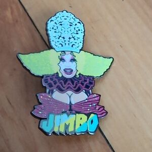 Jimbo The Drag Clown Brooch with Yellow and Pink Accents